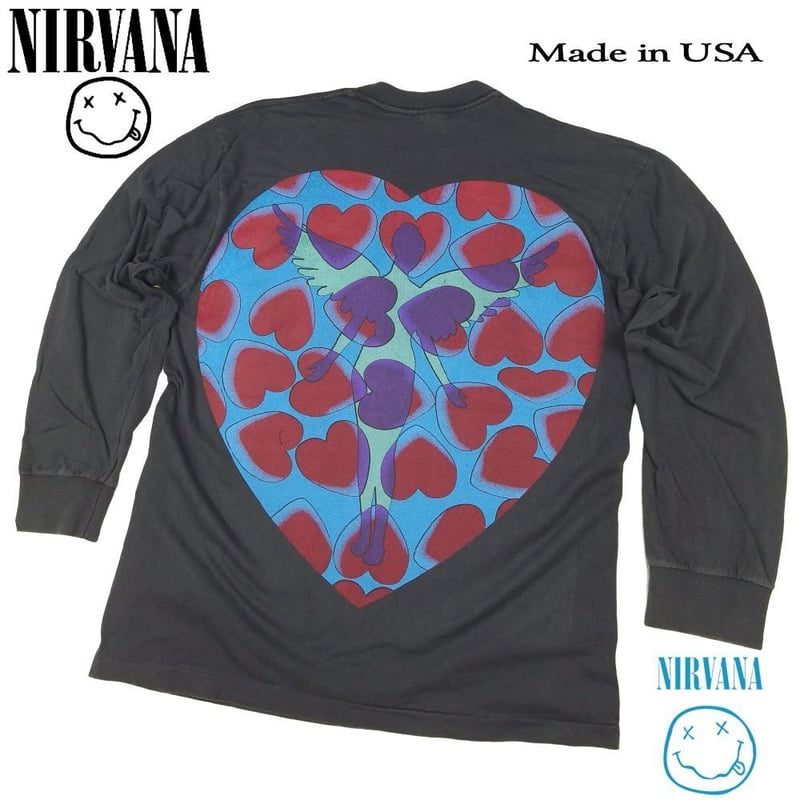 NIRVANA ニルヴァーナ ロンT 長袖 Tシャツ ハートシェイプ USA製