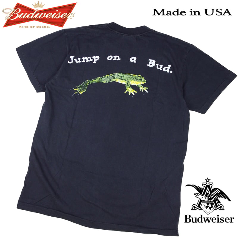 Budweiser Tシャツ made in USA ワニ Budweiser バドワイザー Tシャツ ブラック Lサイズ 半袖 アメリカ