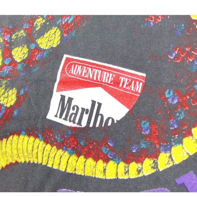 Marlboro マールボロ Tシャツ チャコール ポケ付き Snake Pass