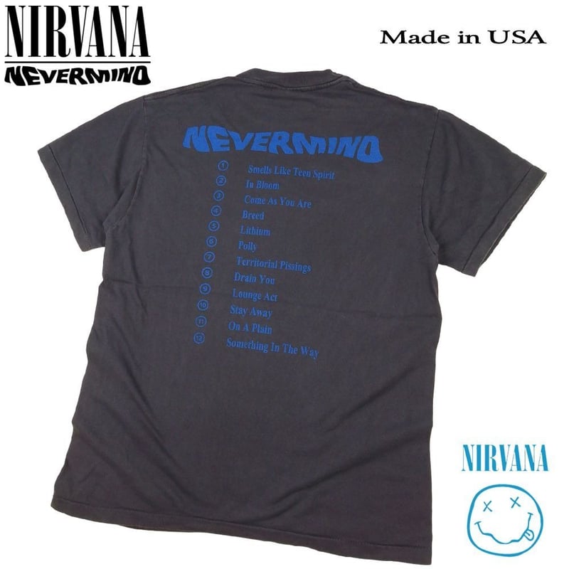 NIRVANA ニルヴァーナ Tシャツ USA製 ブラック Lサイズ NEVERMIND 赤