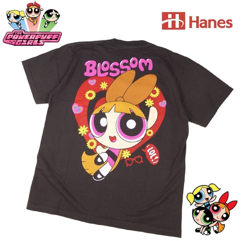 THE POWERPUFF GIRLS パワーパフガールズ Tシャツ チャコール Lサイズ