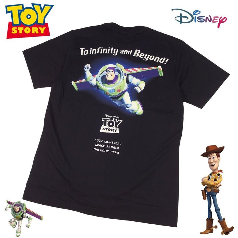 トイ・ストーリー2 Tシャツ バズ・ライトイヤー ウッディ　ヴィンテージ TOY STORY トイストーリー Tシャツ ブラック ウッディ バズライト