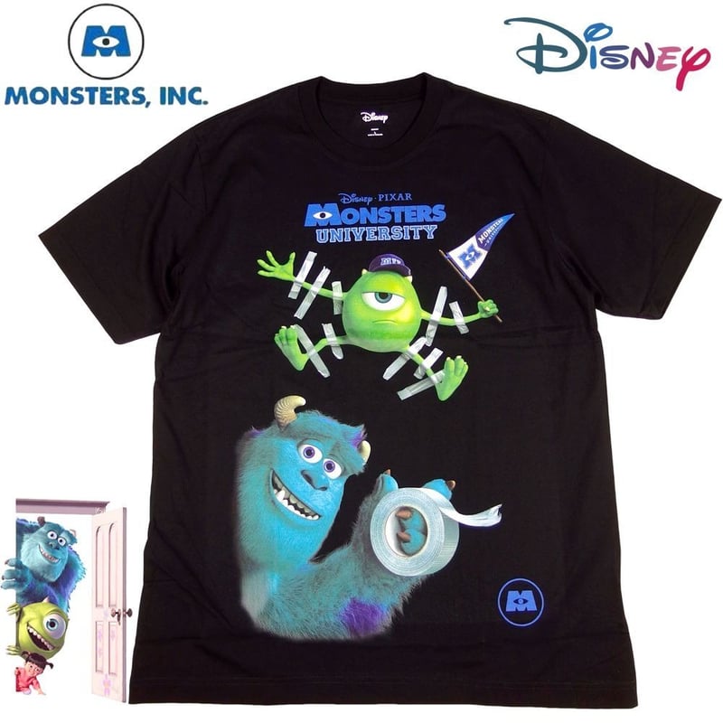 モンスターズインク Monsters Inc Tシャツ ブラック サリー マイク