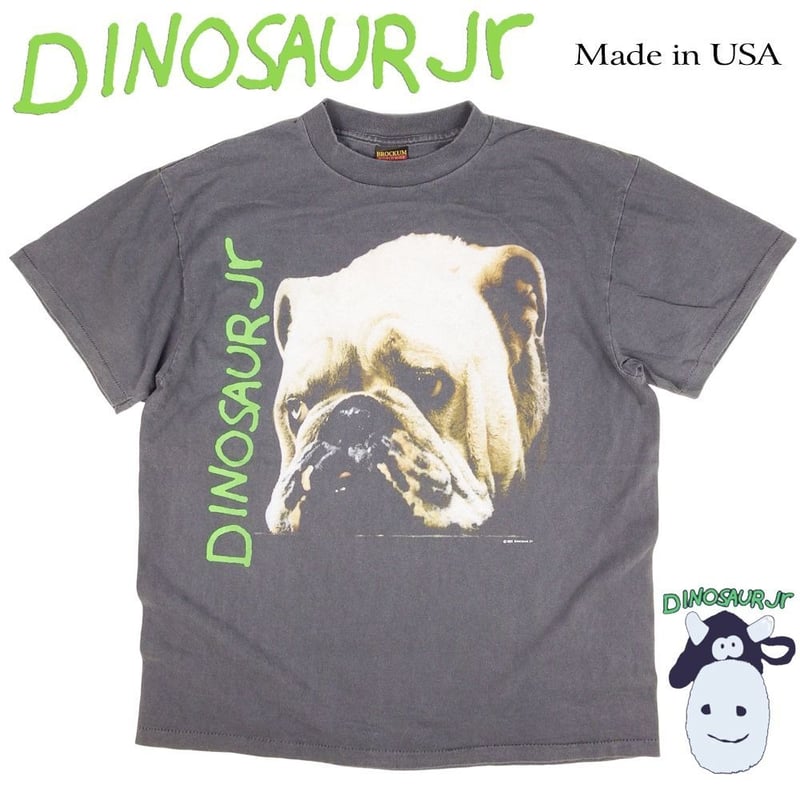 Dinosaur Jr ダイナソージュニア Tシャツ ブルドッグ USA チャコール