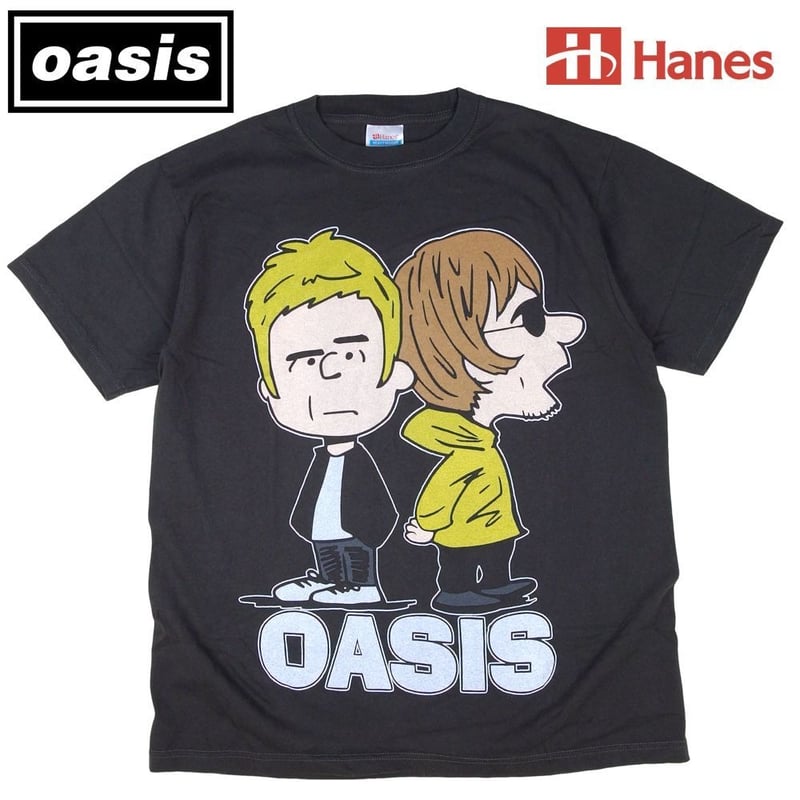 OASIS オアシス Tシャツ Hanes製 チャコール Lサイズ リアム