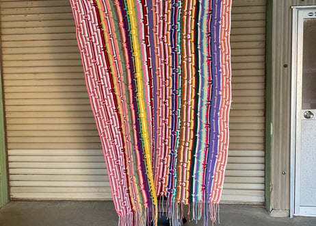 USA Vintage / Multi-Color Granny Blanket / 163×100