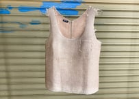 JIL SANDER NAVY（ジルサンダーネイビー） 総柄 メタリック バックジップ ノースリーブ プルオーバー（レディース 36）