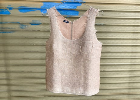 JIL SANDER NAVY（ジルサンダーネイビー） 総柄 メタリック バックジップ ノースリーブ プルオーバー（レディース 36）