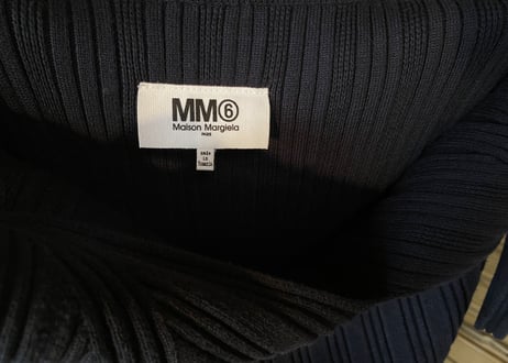 ⚠️店舗限定　MM6 Maison Margiela / エムエムシックスメゾンマルジェラ | 2020SS | リブニットミディドレス ワンピース | S | ネイビー/グレー