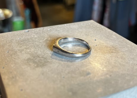 TOM WOOD / Cushion Larvikite Ring / Silver 925