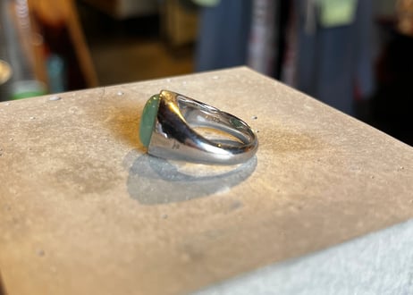 TOM WOOD / Cushion Green Jade Ring / Silver 925