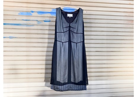 【美品】Maison Margiela / メゾン マルジェラ ノースリーブ フリンジドッキングワンピース / サイズ42（M相当）/ ブラック系 / レディース