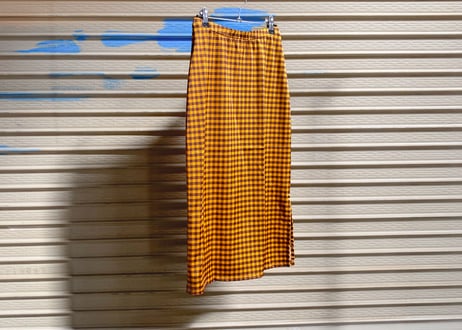 【美品】FENDI（フェンディ）Two-layered Skirt ニット×チェック柄 レイヤードタイトスカート / ライトブラウン系 / レディース・サイズ38