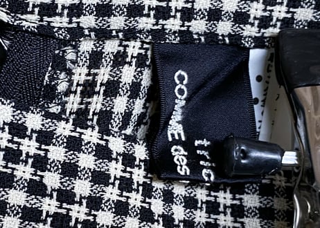 【90sヴィンテージ】tricot COMME des GARÇONS（トリコ コムデギャルソン）総柄バックジップスカート / ホワイト×ブラック / レディース・サイズM