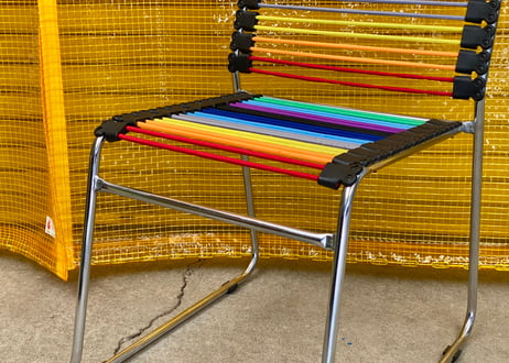 ②Post Modern / Sandows Style / Rainbow Rubber Cord Chair