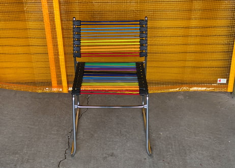 Post Modern / Sandows Style / Rainbow Rubber Cord Chair