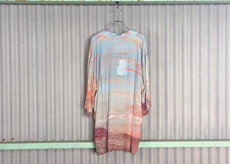 YOKE 2024SS LANDSCAPE PRINTED OPEN COLLAR SHIRT