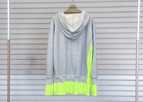 CDG / フーディ パーカー / XL / グレー×ネオンイエロー