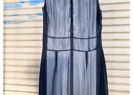 【美品】Maison Margiela / メゾン マルジェラ ノースリーブ フリンジドッキングワンピース / サイズ42（M相当）/ ブラック系 / レディース