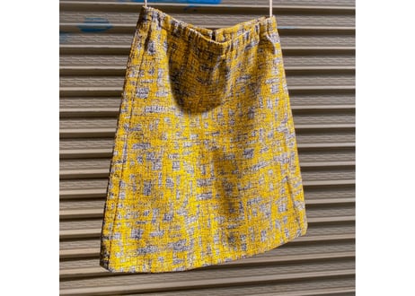 【美品】MARNI（マルニ）ツイードチェックプリントスカート / イエロー / レディース・サイズ38