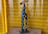 【木彫りオブジェ】Giraffe Art Piece