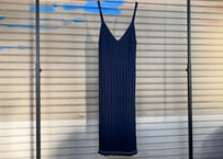 ⚠️店舗限定　MM6 Maison Margiela / エムエムシックスメゾンマルジェラ | 2020SS | リブニットミディドレス ワンピース | S | ネイビー/グレー