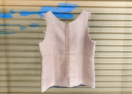 JIL SANDER NAVY（ジルサンダーネイビー） 総柄 メタリック バックジップ ノースリーブ プルオーバー（レディース 36）