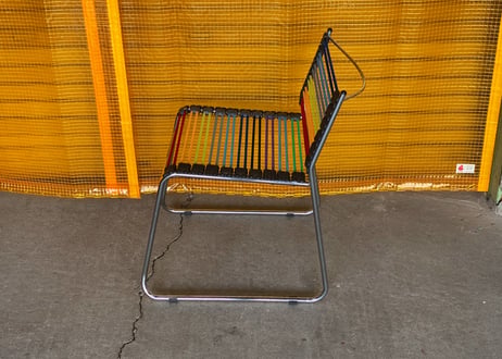 Post Modern / Sandows Style / Rainbow Rubber Cord Chair
