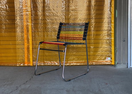 Post Modern / Sandows Style / Rainbow Rubber Cord Chair