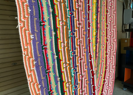 USA Vintage / Multi-Color Granny Blanket / 163×100