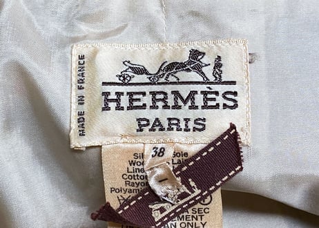 HERMÈS（エルメス）ミックスツイード タック入りスカート / シルク混 / フランス製 / レディース・サイズ38（M相当）