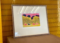 セルジュ・ラシス（Serge Lassus）『Chevaux et Sous-bois（林間の馬）』リトグラフ 自筆サイン 額装入り