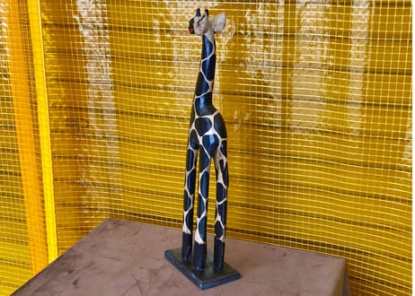 【木彫りオブジェ】Giraffe Art Piece