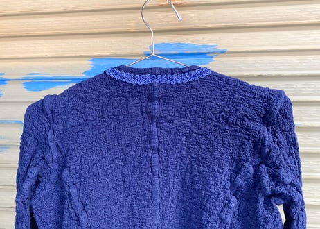 me ISSEY MIYAKE（ミー イッセイミヤケ） シワ加工 カリフラワー ノーカラージャケット（ネイビー / レディース）