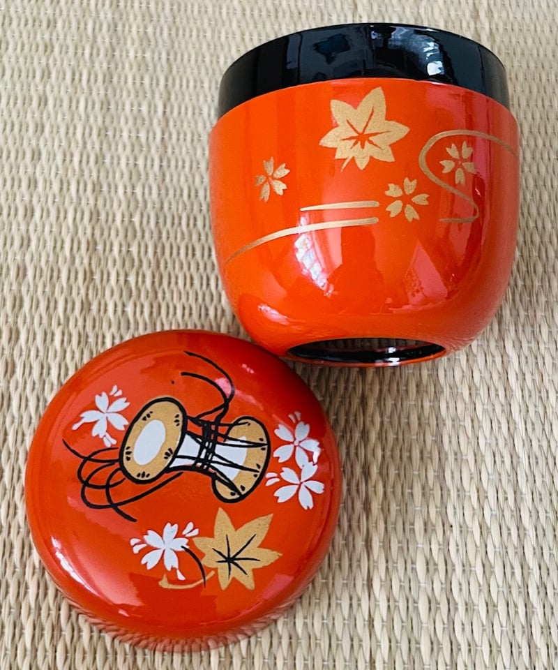 未使用保管品】短冊箱セット （未使用 清水焼在銘茶碗二種、水指建水蓋