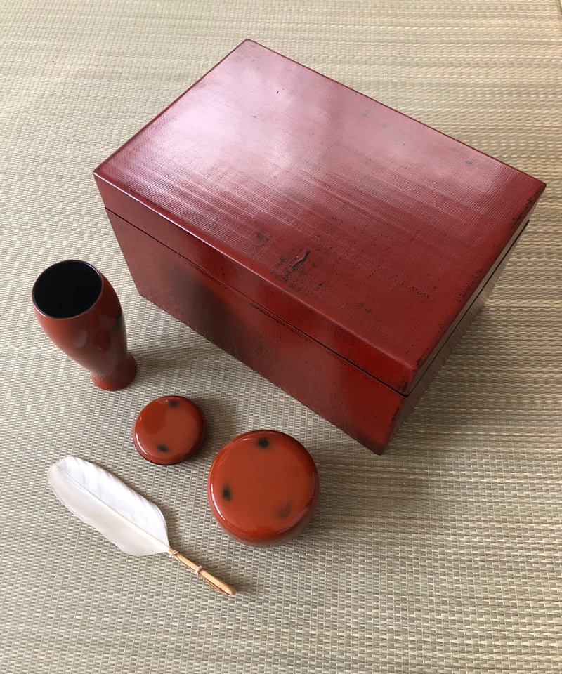茶道具　根来塗　香合　蓋物　C　7331 茶道具 根来塗 香合 蓋物 C 7331 - メルカリ