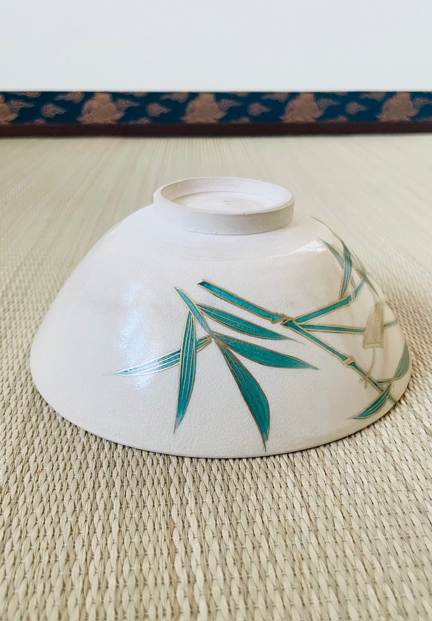 城岳　茶碗 桐共箱付 小難有】城岳造 色絵七夕文 短冊 平茶碗 夏茶碗 | ginyoudo