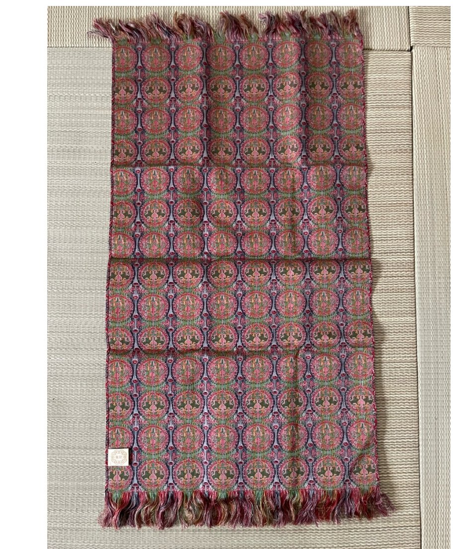 【未使用】龍村美術織物 仕覆＆茶杓入れセット 軽錦「円文白虎朱雀錦」／説明書付き 未使用】龍村美術織物 仕覆＆茶杓入れセット 軽錦「円文白虎