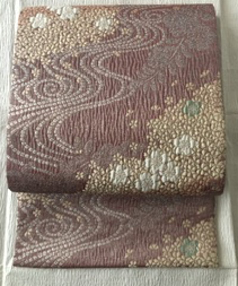 正絹 袋帯】桜 流水 雲幻暈かし文様 六通 袋帯 | ginyoudo