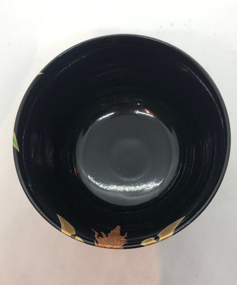 美品 在銘】宮地英香 黒仁清 兜 菖蒲 茶碗 | ginyoudo