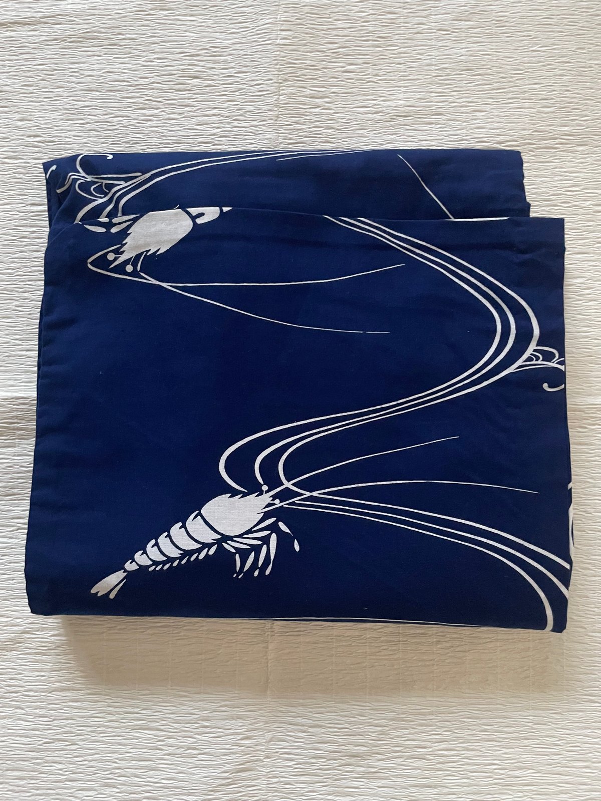 美品 希少柄】本染 海老流水文様 綿コーマ 浴衣 紺 | ginyoudo