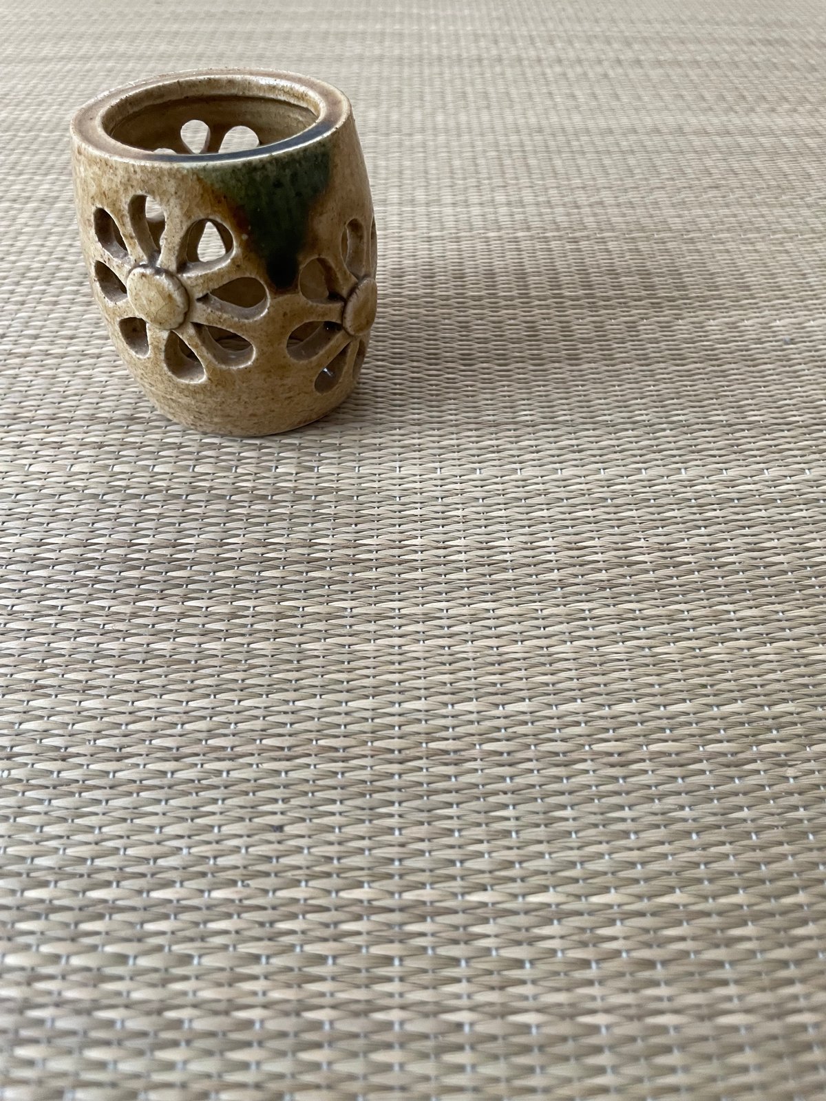 W704 蓋置 『志野 瓢透かし』『山口茂 造』 共箱 茶道具 W704 蓋置