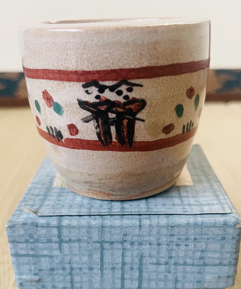 紙箱 栞付 美品】赤膚山 小川二樂造 赤膚焼 奈良絵 蓋置 | ginyoudo