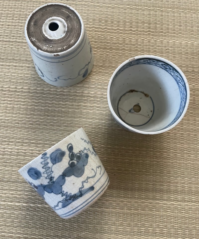 575 藍柿右衛門手染付柏文様蕎麦猪口　江戸前期 柿右衛門の取扱商品 | 東洋古陶磁の前坂晴天堂