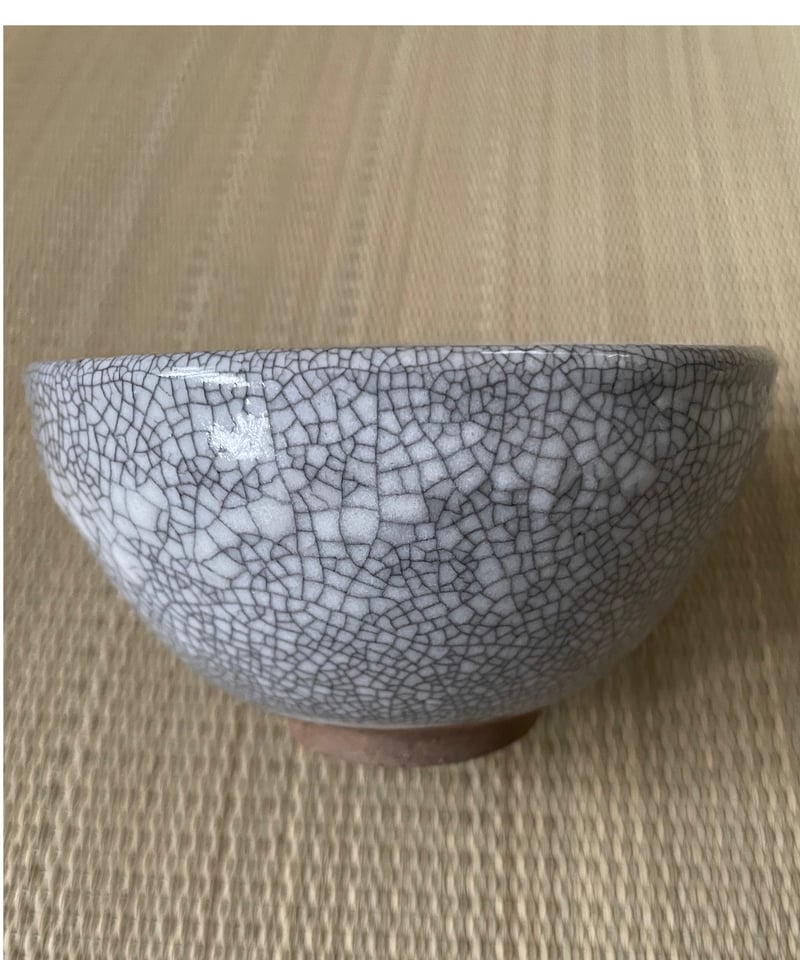 【極美品】練り込み 抹茶碗 無銘 / 茶道具 作家物 現代工芸 窯変 グレー 在銘】鳳山造 貫入 抹茶茶碗 グレー | ginyoudo