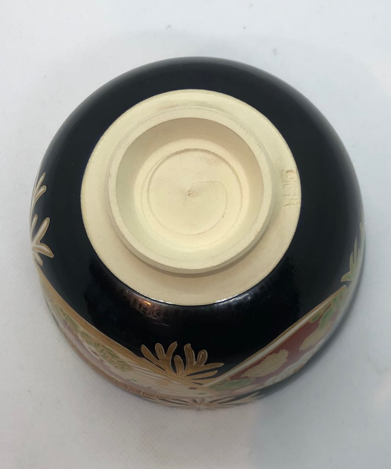 美品 在銘】宮地英香 黒仁清 海松貝文様 抹茶椀 | ginyoudo