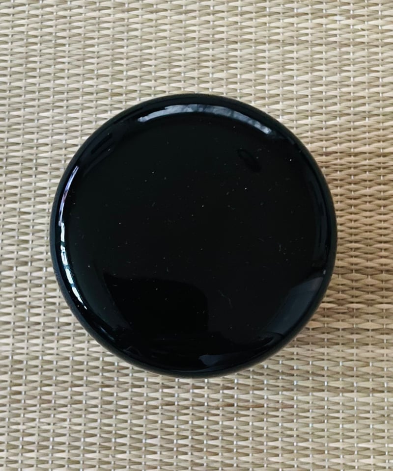 美品 未使用保管品】木製 漆塗り 仕覆付き黒棗 正絹名物裂「十色間道