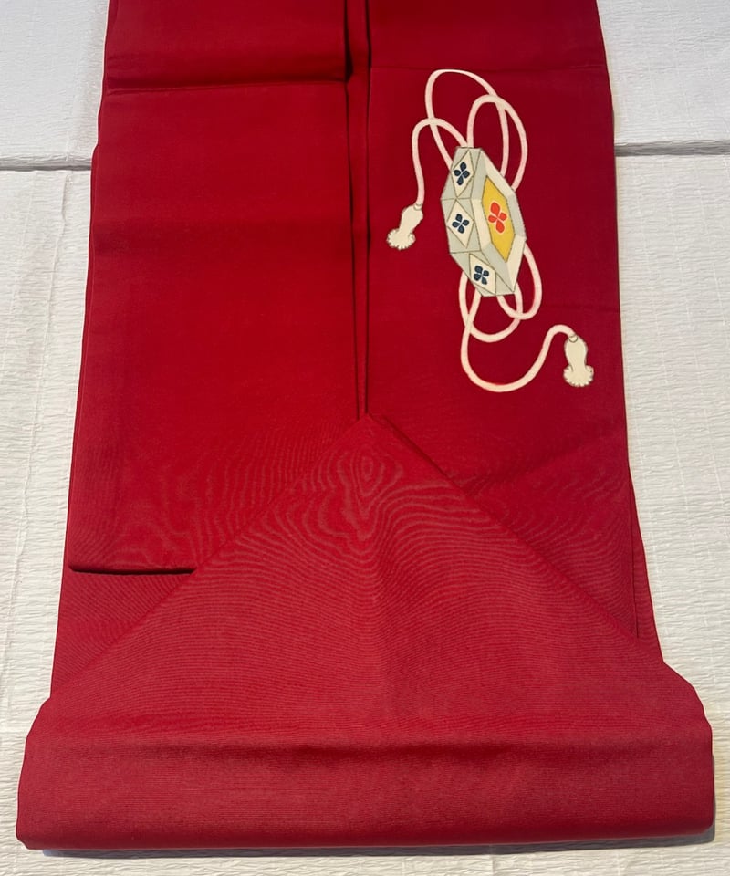 美品】塩瀬 貝桶 臙脂色 名古屋帯 | ginyoudo