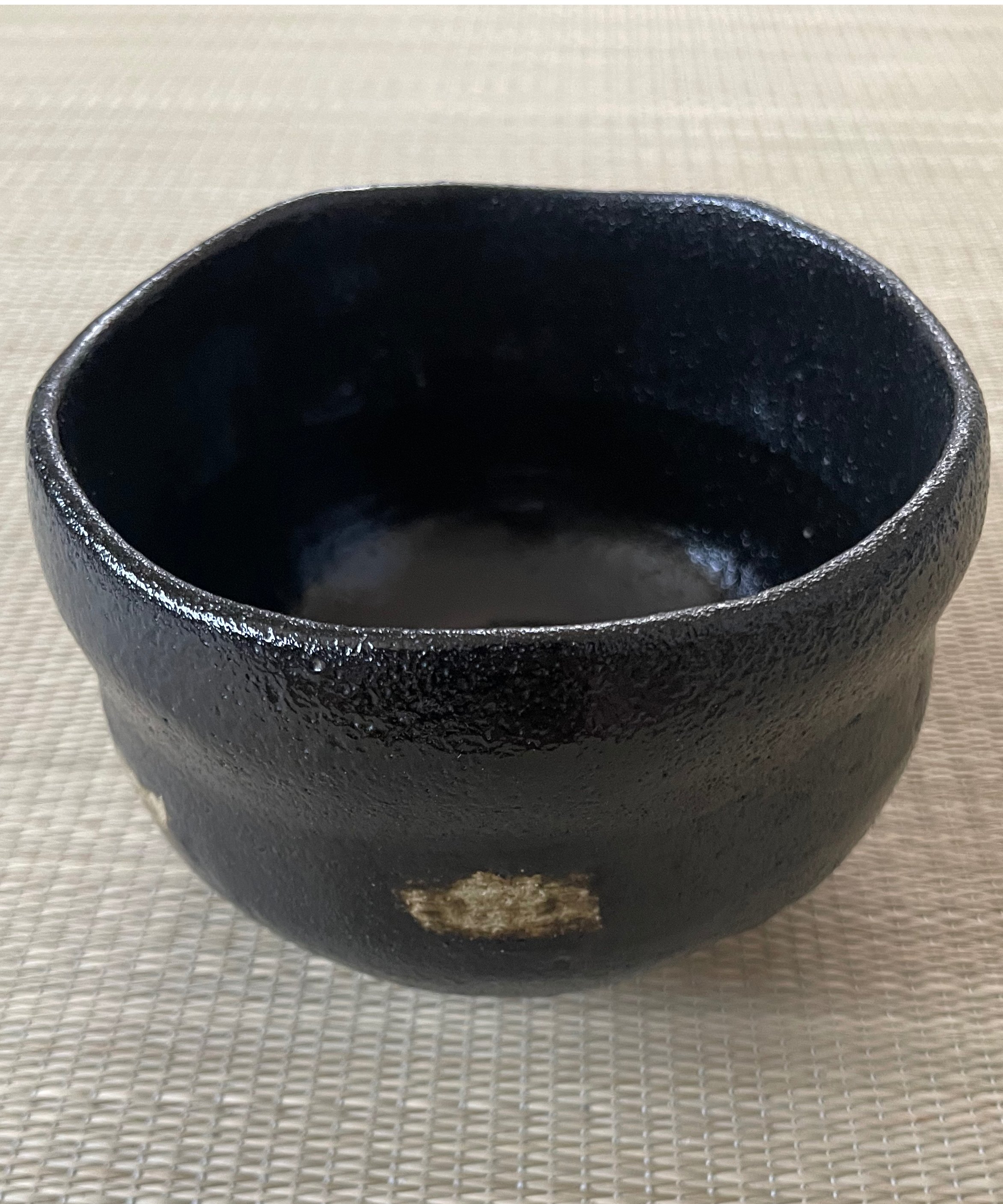 茶碗■「手ねね」佐々木松楽（松楽窯）楽吉左右衛門？漆黒の艶 窯印在 黒楽茶碗■ original