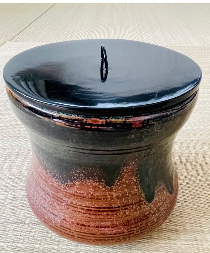 美品】在銘 宇田隆和造 佐平窯 瀬戸 一重口 塗蓋付 水指 | ginyoudo